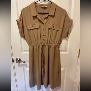 Lucky Brand Tan T-shirt Dress Size S